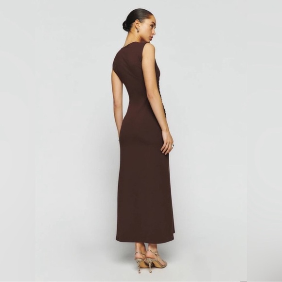 Reformation Amiah Knit One Shoulder Maxi Dress in Cafe Size XL NWT - Picture 8 of 11
